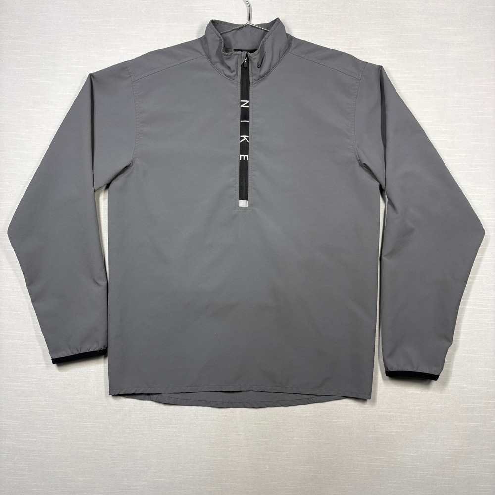 Nike Pullover Windbreaker 1/2 Zip Men Small Gray Lightweight Mock Neck Training